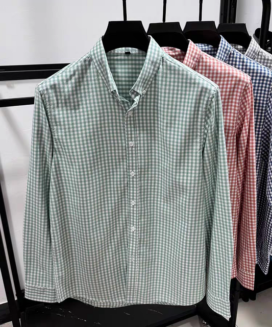 Professional Gingham Cotton Shirt