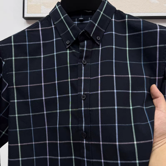 Professional Square Grid Cotton Shirt