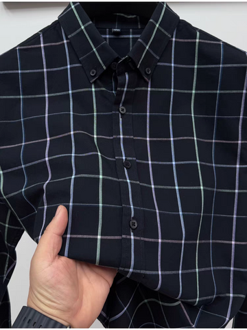Professional Square Grid Cotton Shirt
