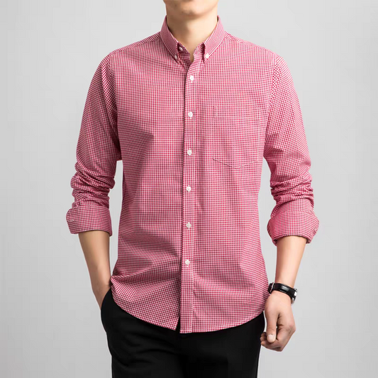Gentleman’s Minimal Check Buttoned Shirt