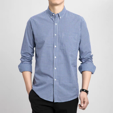 Gentleman’s Minimal Check Buttoned Shirt